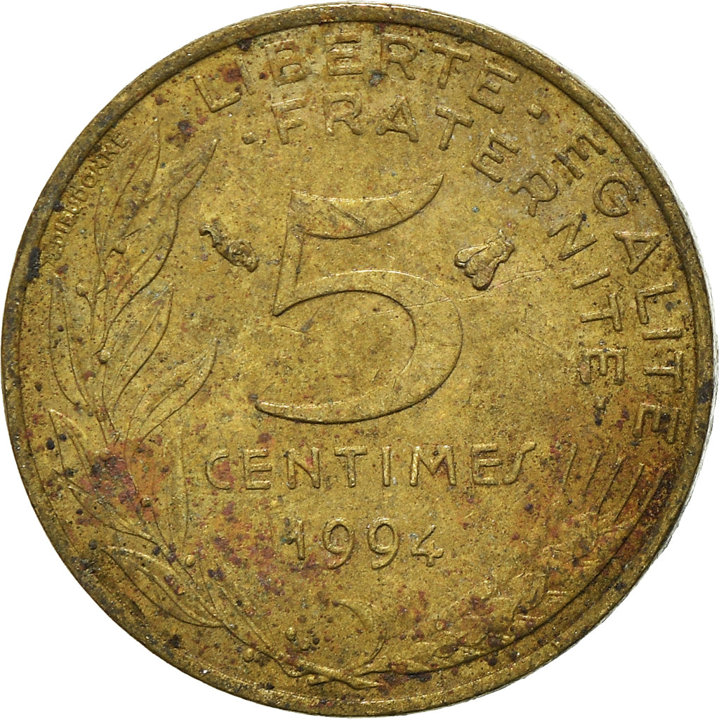 Coin, France, 5 Centimes, 1994