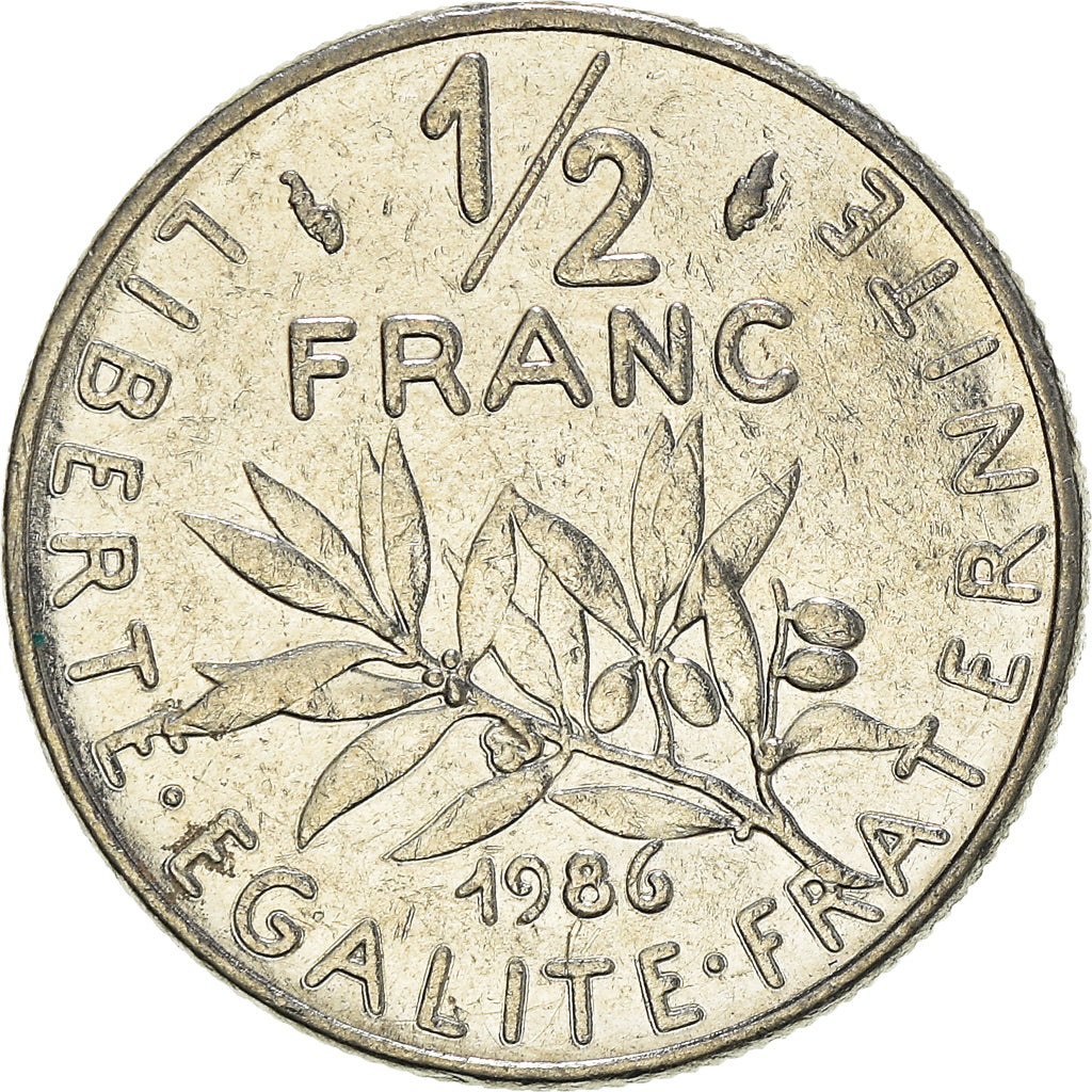 Münze, Frankreich, 1/2 Franc, 1986
