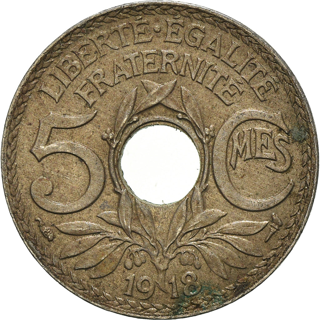 Moeda, França, 5 Centimes, 1918