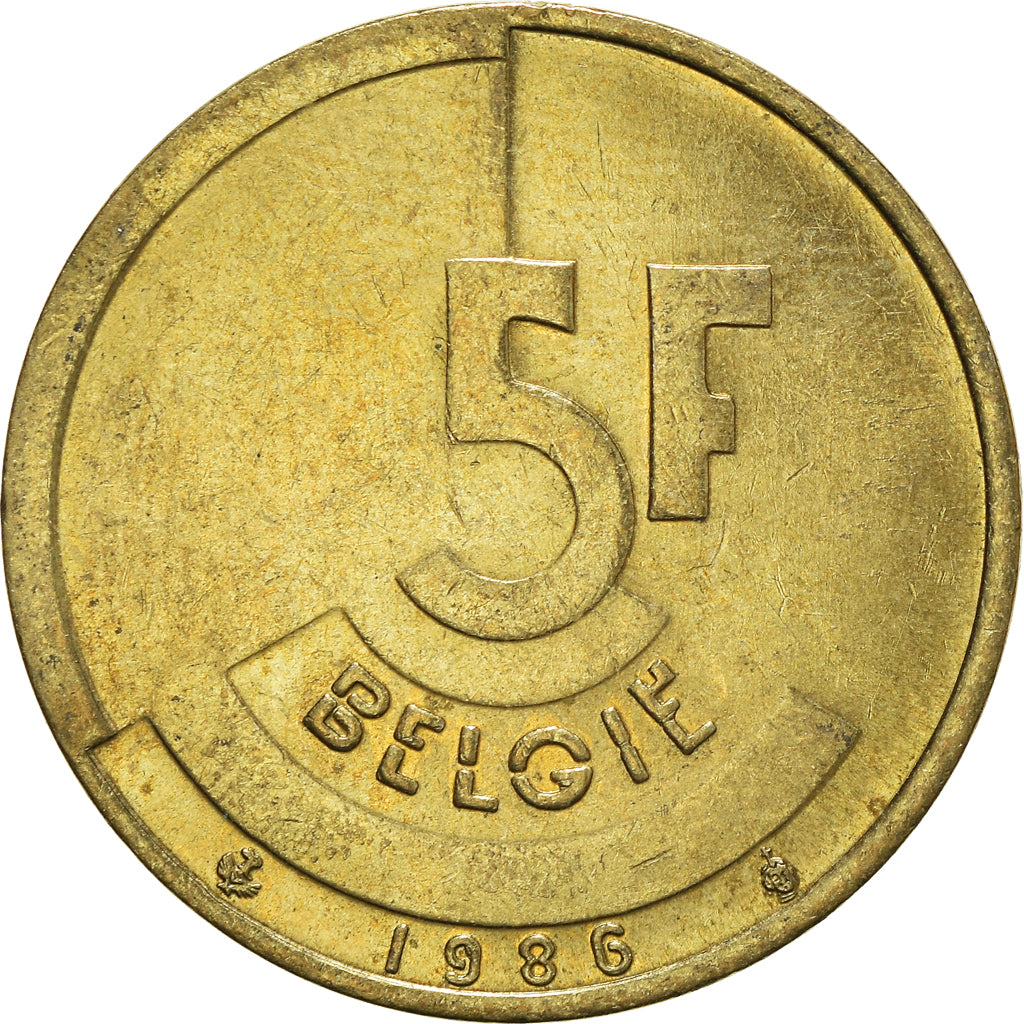 Moneta, Belgia, 5 Francs, 5 Frank, 1986