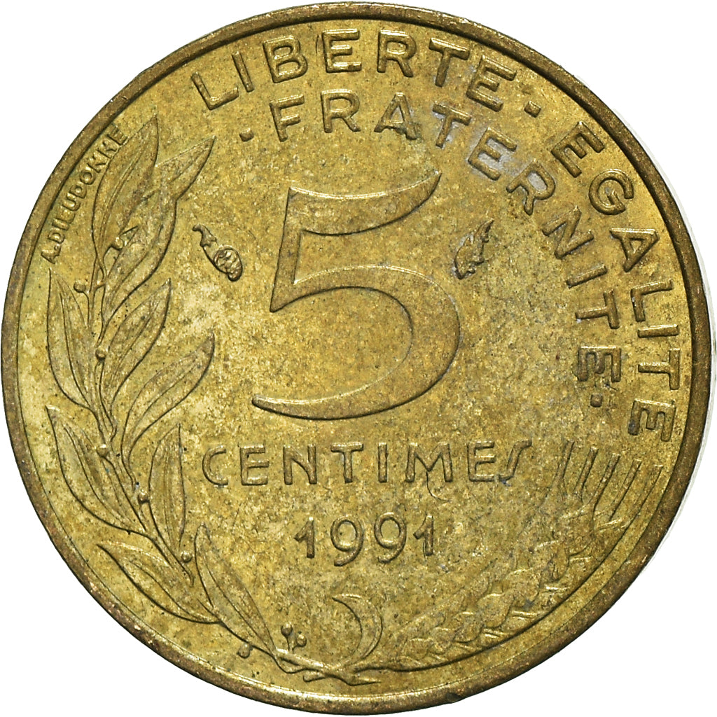 Munten, Frankrijk, 5 Centimes, 1991