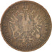 Austria, Franz Joseph I, Kreuzer, 1881, Vienne, VF(30-35), Copper, KM:2186