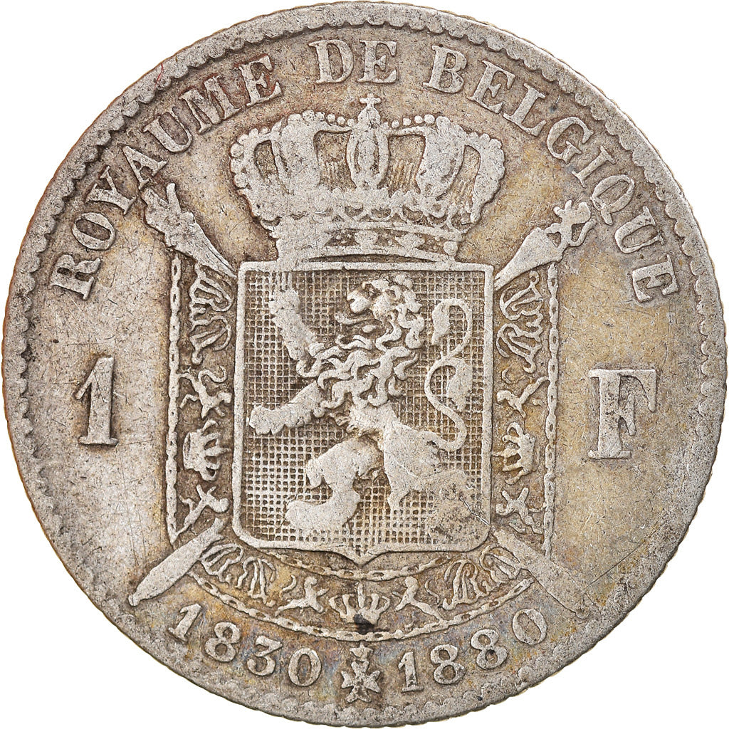 Coin, Belgium, Leopold II, Franc, 1880, F(12-15), Silver, KM:38