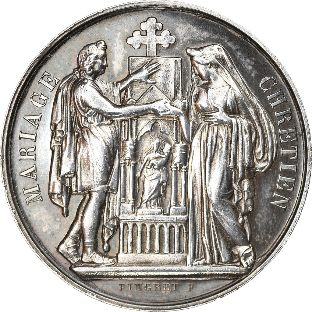 France, Medal, Religion, Mariage Chrétien, Religions & beliefs, Pingret
