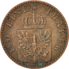 German States, PRUSSIA, Wilhelm I, 2 Pfennig, 1865, Berlin, EF(40-45), Copper...