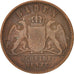 German States, BADEN, Friedrich I, Kreuzer, 1864, VF(30-35), Copper, KM:242
