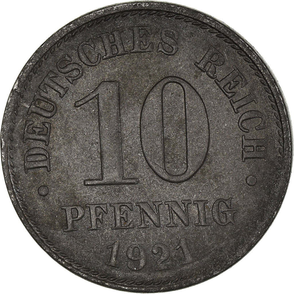 Moneda, ALEMANIA - IMPERIO, 10 Pfennig, 1921