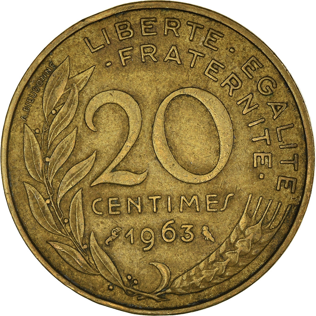 Münze, Frankreich, 20 Centimes, 1963