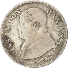Monnaie, États italiens, PAPAL STATES, Pius IX, 10 Soldi, 50 Centesimi, 1868
