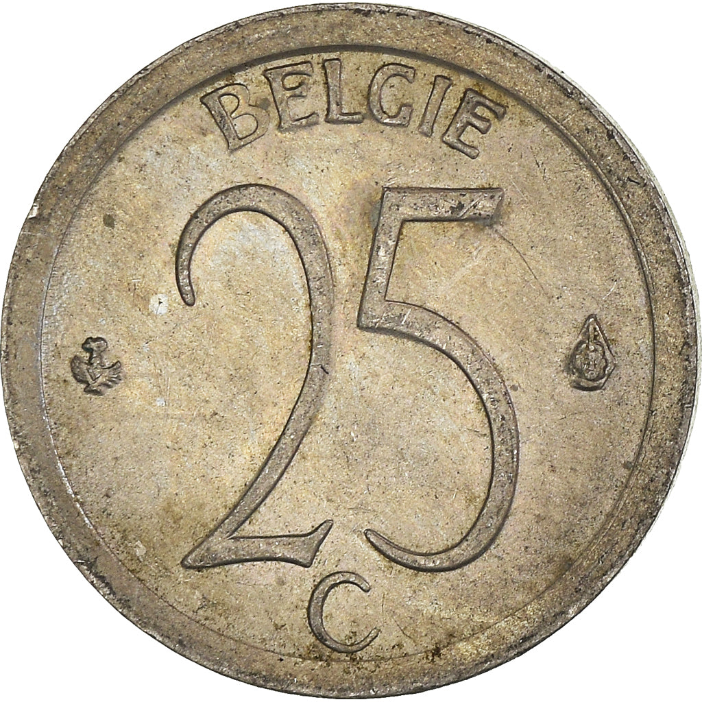Coin, Belgium, 25 Centimes, 1966