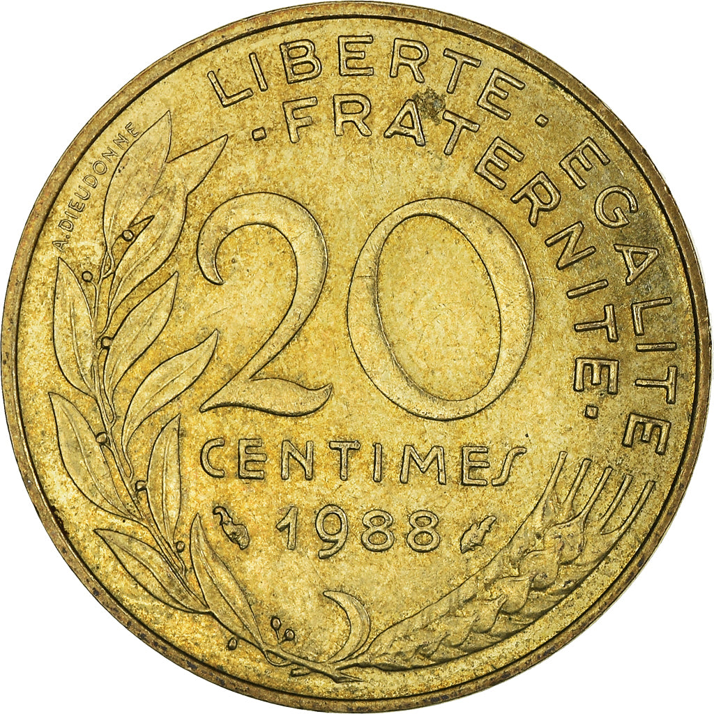 Coin, France, 20 Centimes, 1988