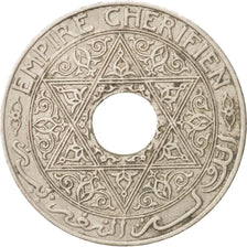 Morocco, Yusuf, 25 Centimes, 1921, bi-Bariz, EF(40-45), Copper-nickel, KM:34.1