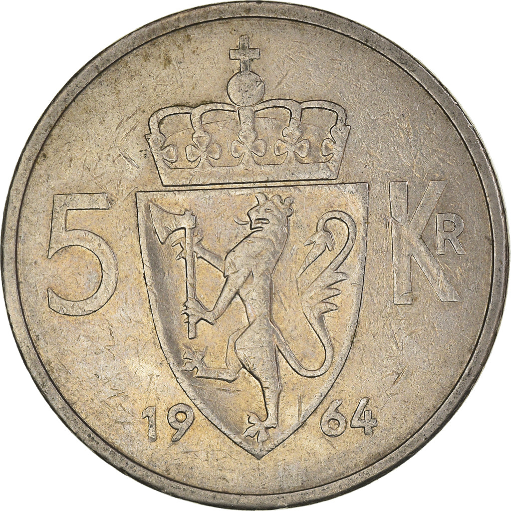 Moneta, Norwegia, 5 Kroner, 1964