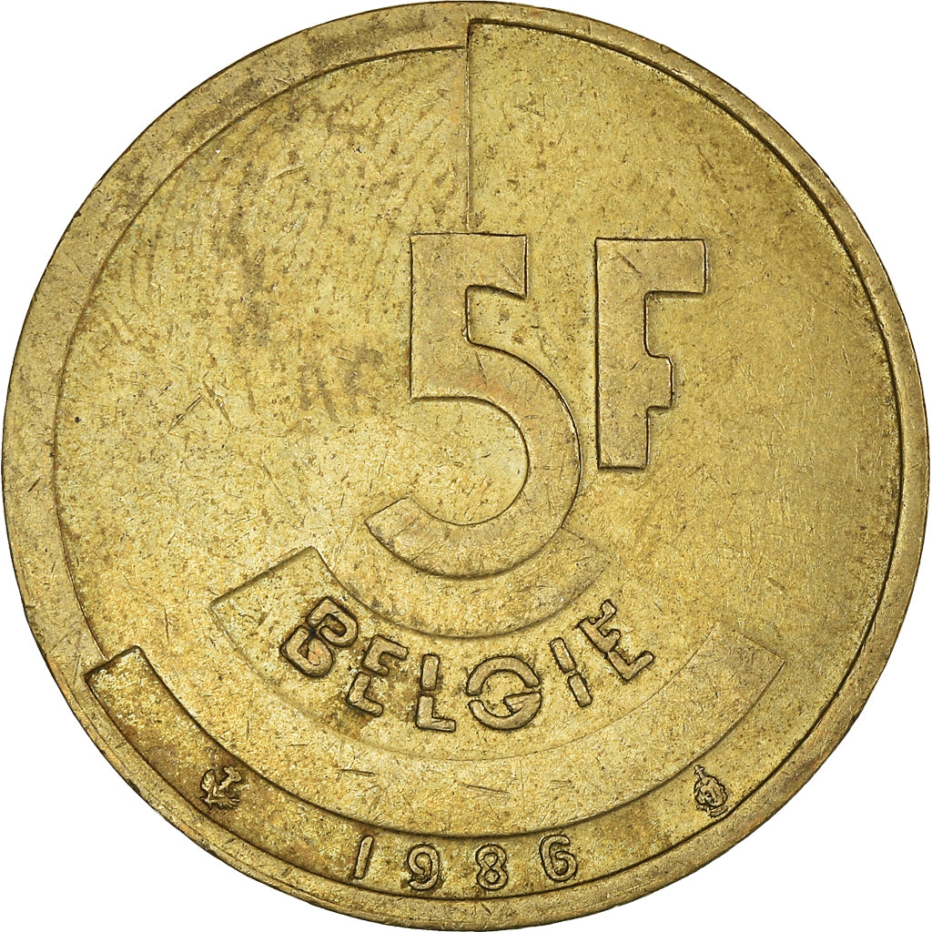 Münze, Belgien, 5 Francs, 5 Frank, 1986