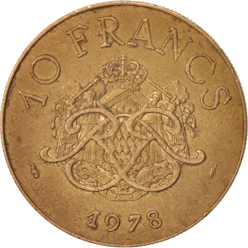 Monaco, Rainier III, 10 Francs, 1978, Paris, EF(40-45), Copper-Nickel-Aluminu...