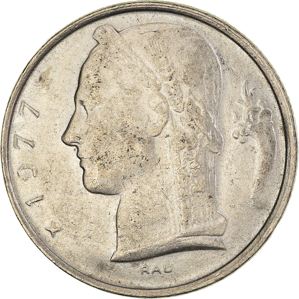Münze, Belgien, 5 Francs, 5 Frank, 1977