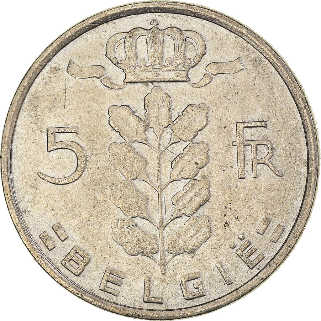 Münze, Belgien, 5 Francs, 5 Frank, 1977