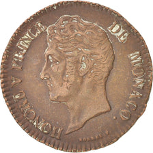 Monaco, Honore V, 5 Centimes, 1837, VF(30-35), Copper, KM:95.2a