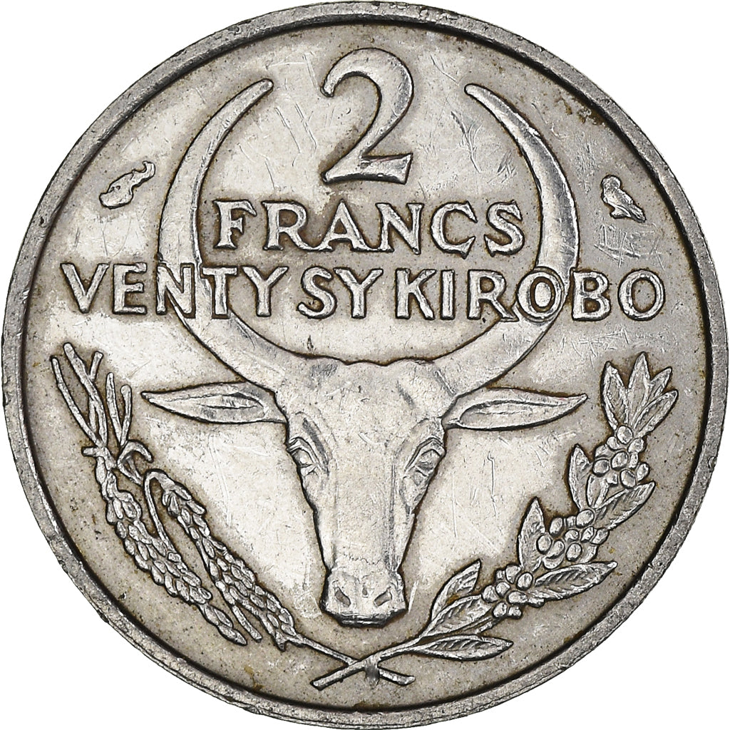 Coin, Madagascar, 2 Francs, 1965