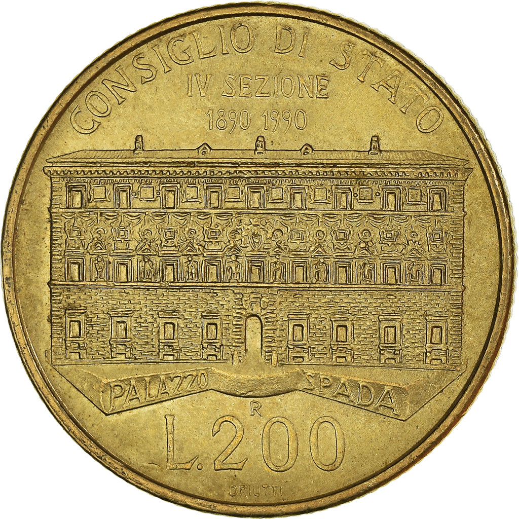 Moeda, Itália, 200 Lire, 1990