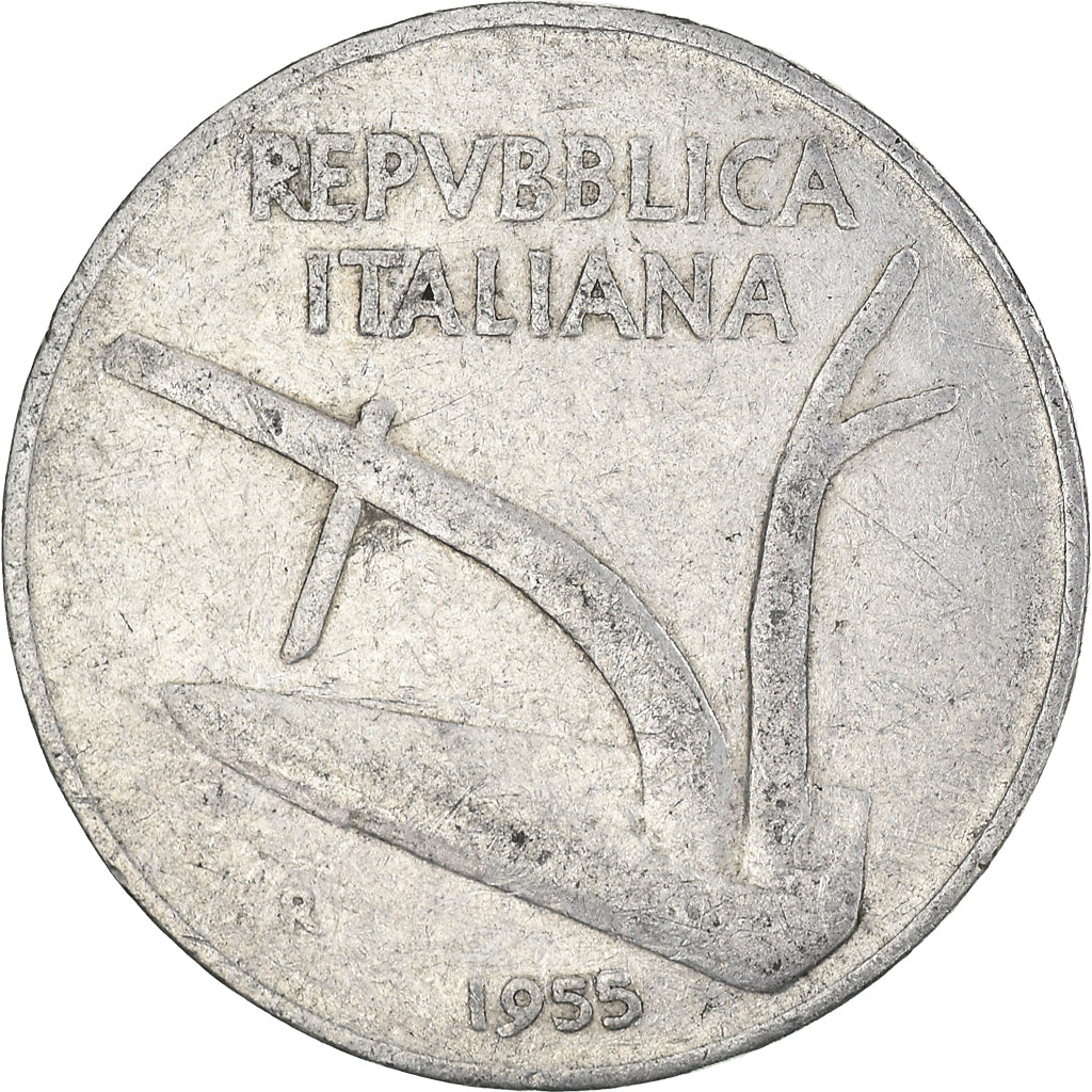 Munten, Italië, 10 Lire, 1955