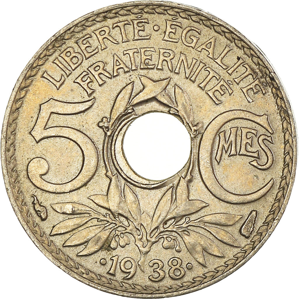 Coin, France, 5 Centimes, 1938