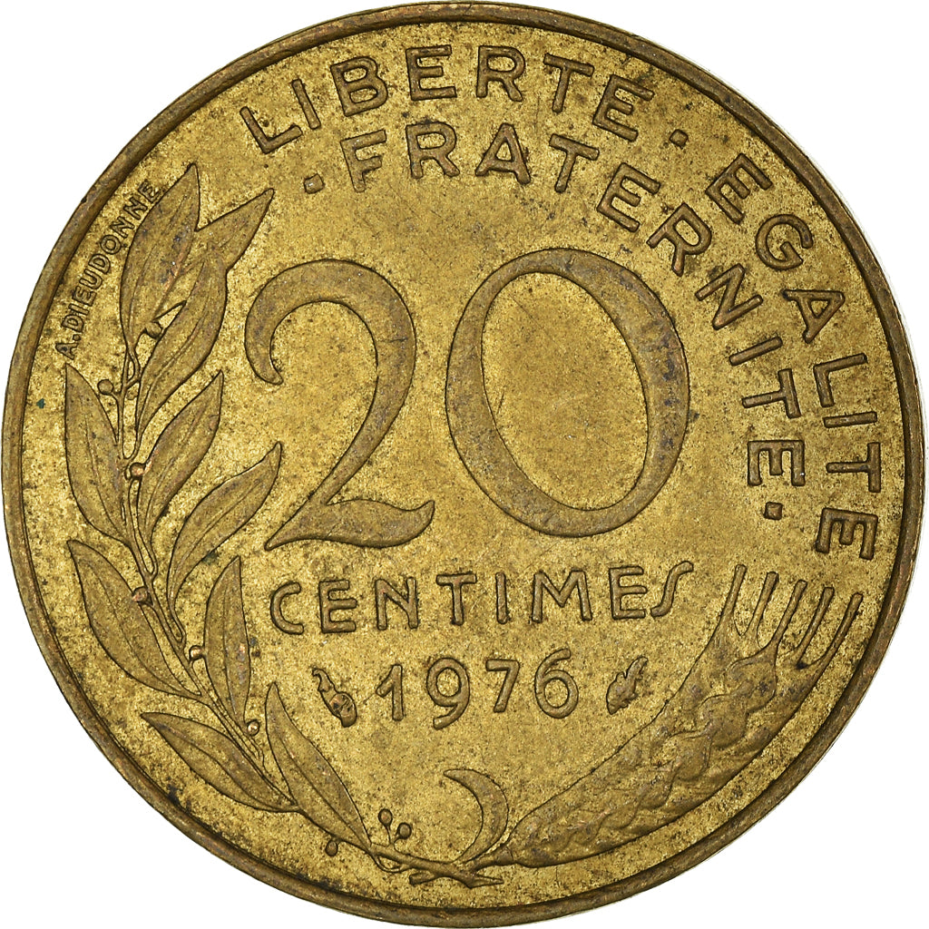Monnaie, France, 20 Centimes, 1976