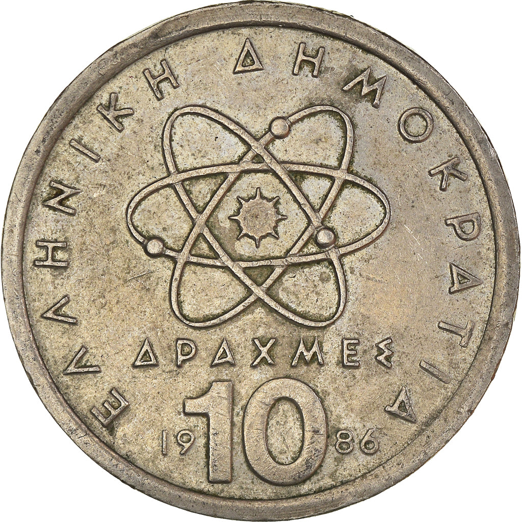 Moneta, Grecja, 10 Drachmes, 1986