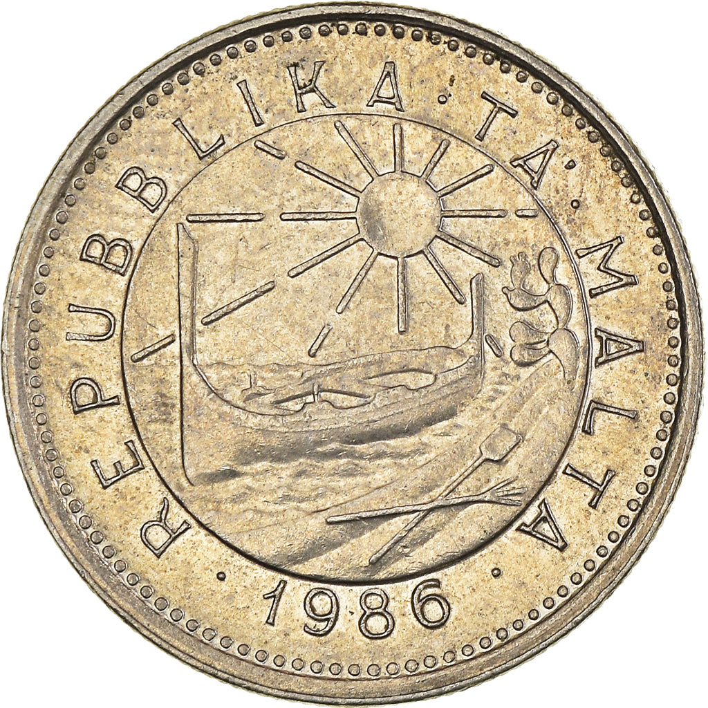 Moeda, Malta, 5 Cents, 1986
