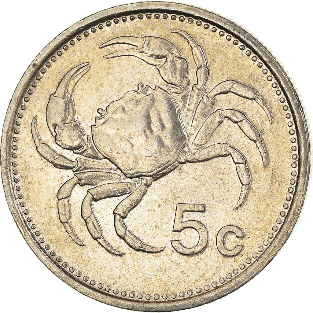 Moeda, Malta, 5 Cents, 1986