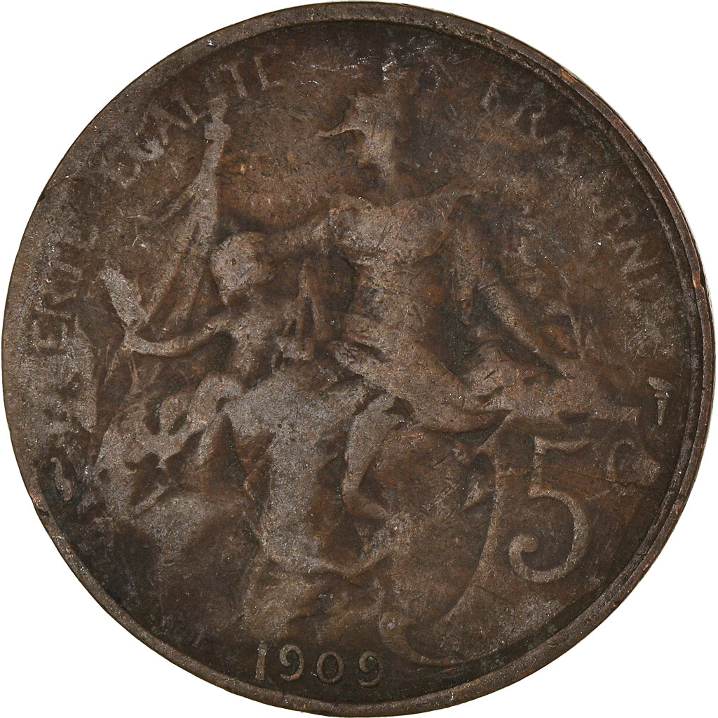 Moneta, Francia, 5 Centimes, 1909