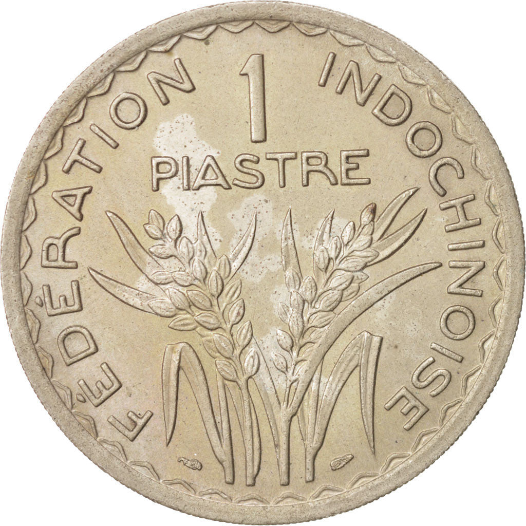 FRENCH INDO-CHINA, Piastre, 1947, Paris, AU(55-58), Copper-nickel, KM:32.2