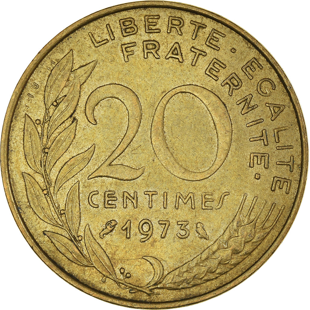 Munten, Frankrijk, 20 Centimes, 1973