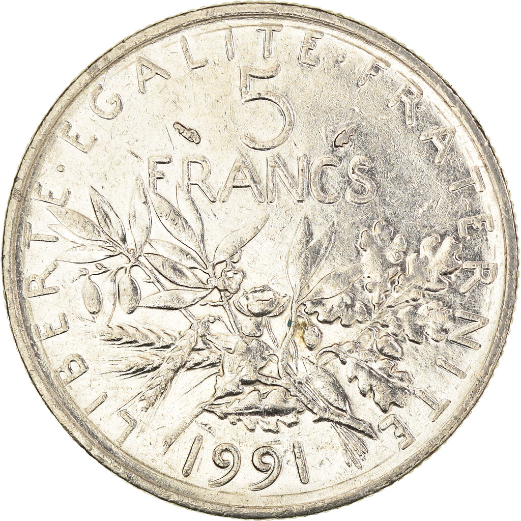 Coin, France, 5 Francs, 1991
