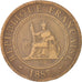 FRENCH INDO-CHINA, Cent, 1887, Paris, VF(30-35), Bronze, KM:1