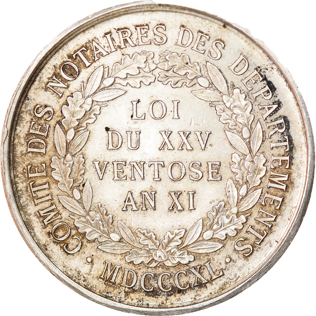 France, Token, Napoléon Bonaparte, Comité des Notaires, 1840, Barre