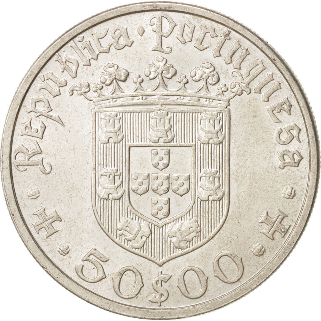 Coin, Portugal, 50 Escudos, 1968, MS(60-62), Silver, KM:593