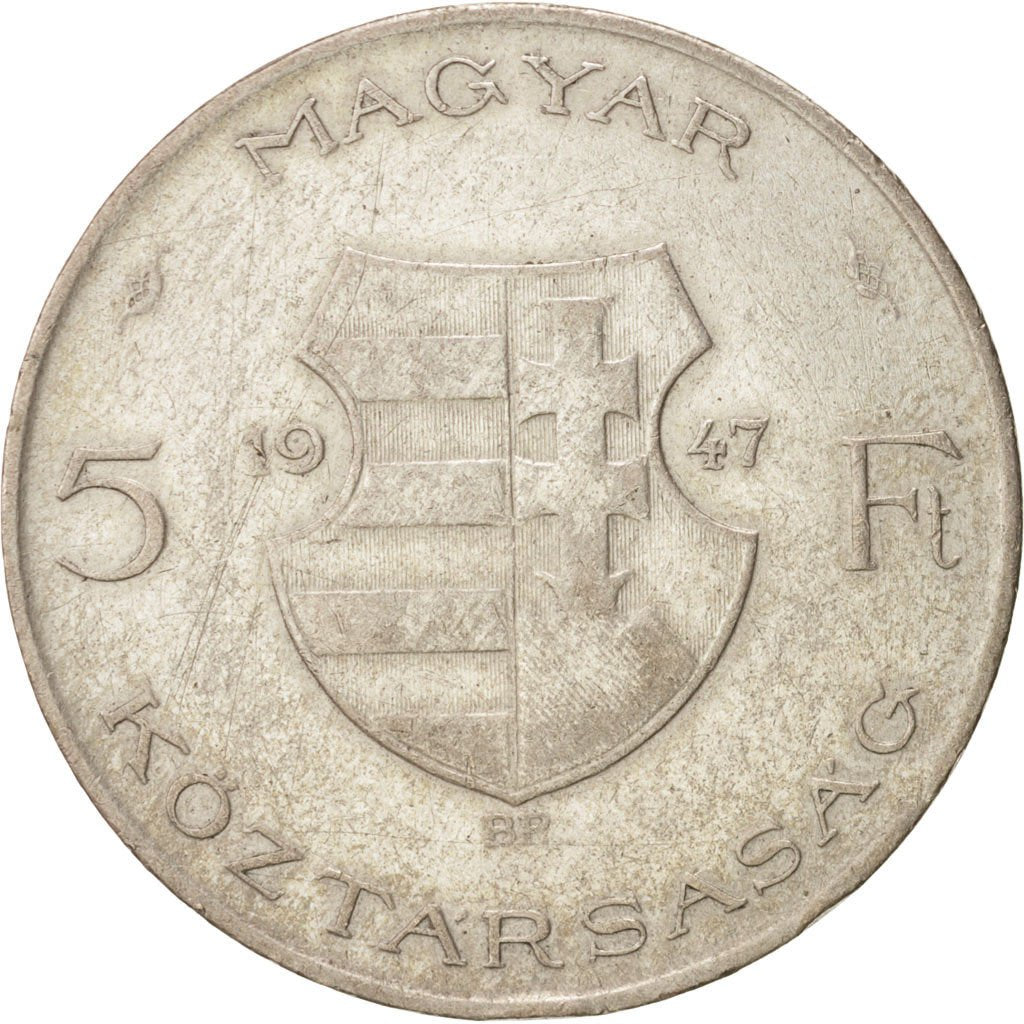 Hungary, 5 Forint, 1947, VF(30-35), Silver, KM:534a