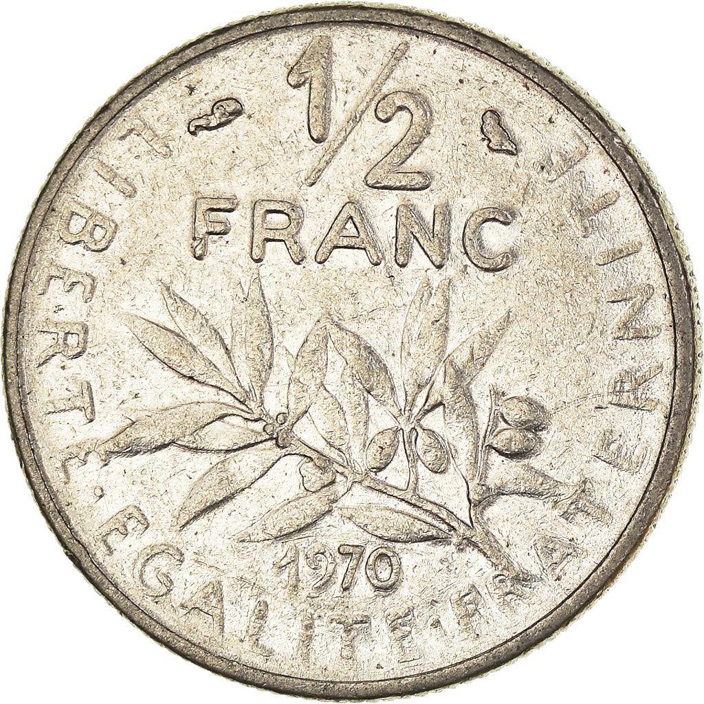 Munten, Frankrijk, 1/2 Franc, 1970