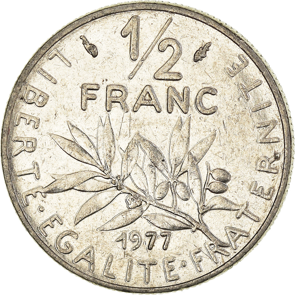 Moneta, Francja, 1/2 Franc, 1977