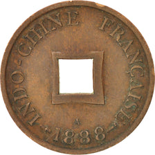 FRENCH INDO-CHINA, 2 Sapeque, 1888, Paris, EF(40-45), Bronze, KM:6