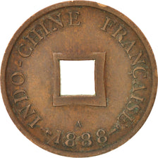FRENCH INDO-CHINA, 2 Sapeque, 1888, Paris, TTB, Bronze, KM:6