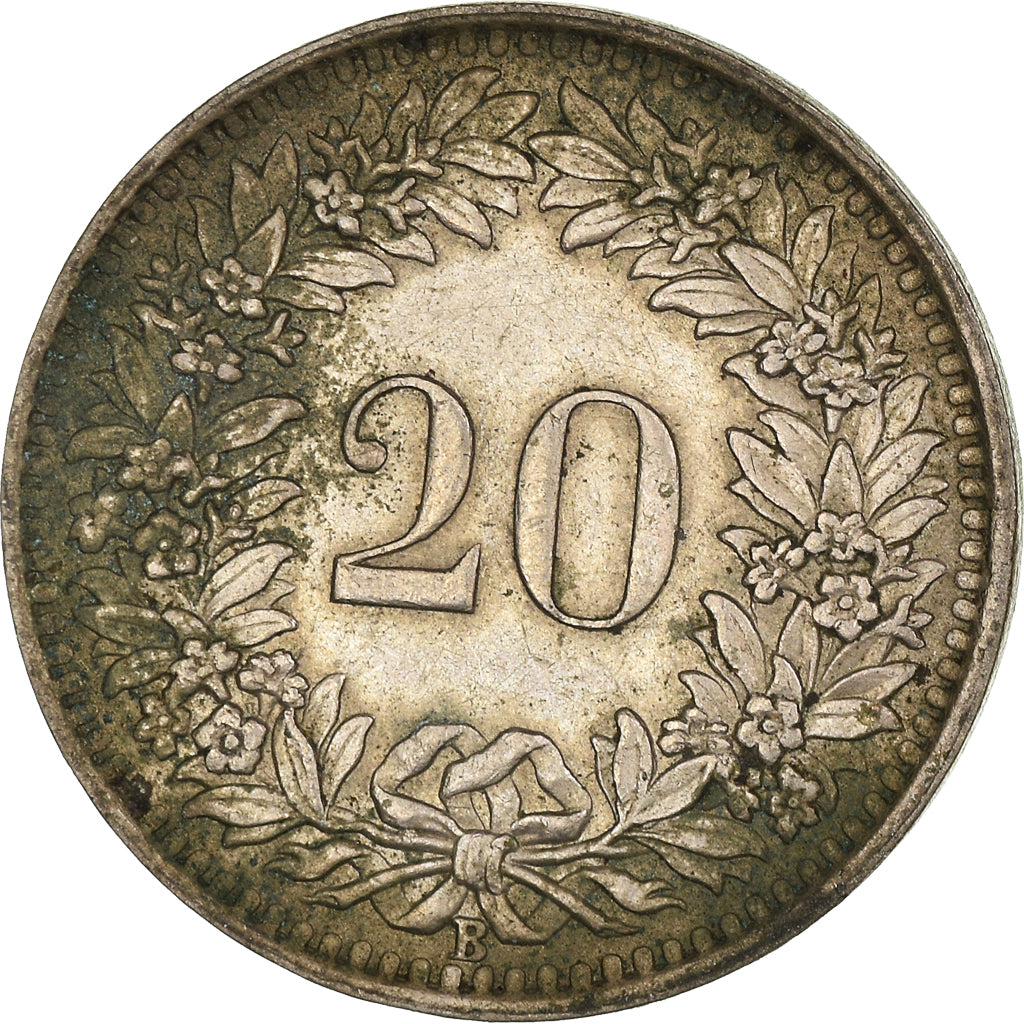 Moeda, Suíça, 20 Rappen, 1943