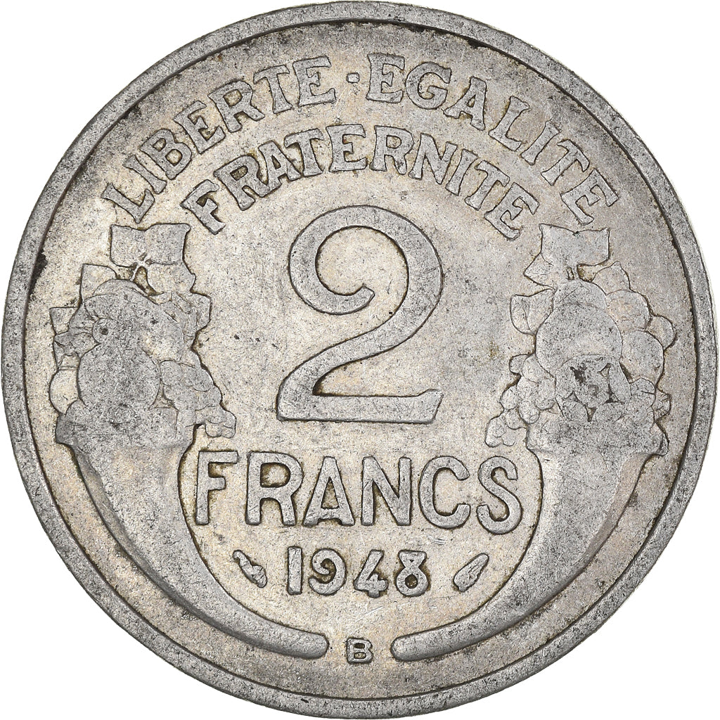 Moeda, França, 2 Francs, 1948