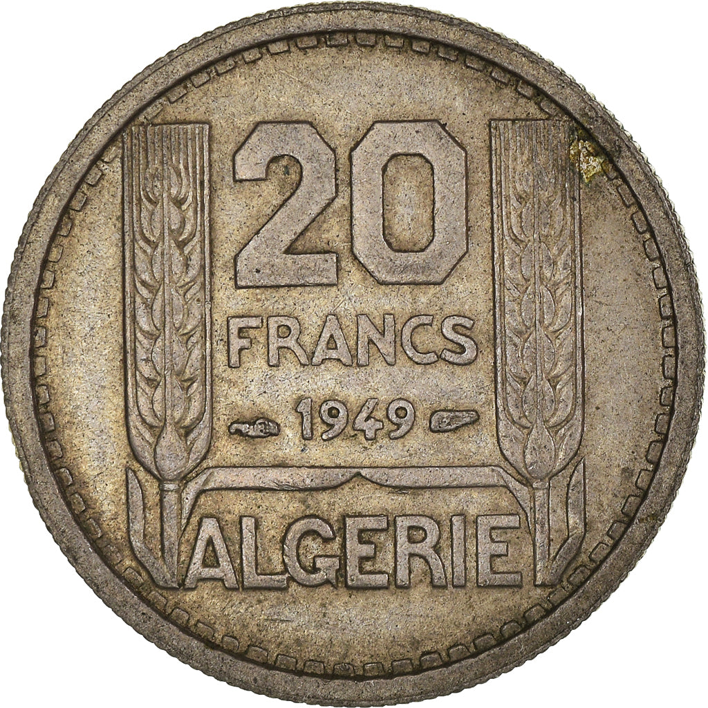 Moneda, Algeria, 20 Francs, 1949
