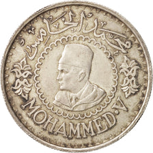 Morocco, Mohammed V, 500 Francs, 1956, Paris, AU(55-58), Silver, KM:54