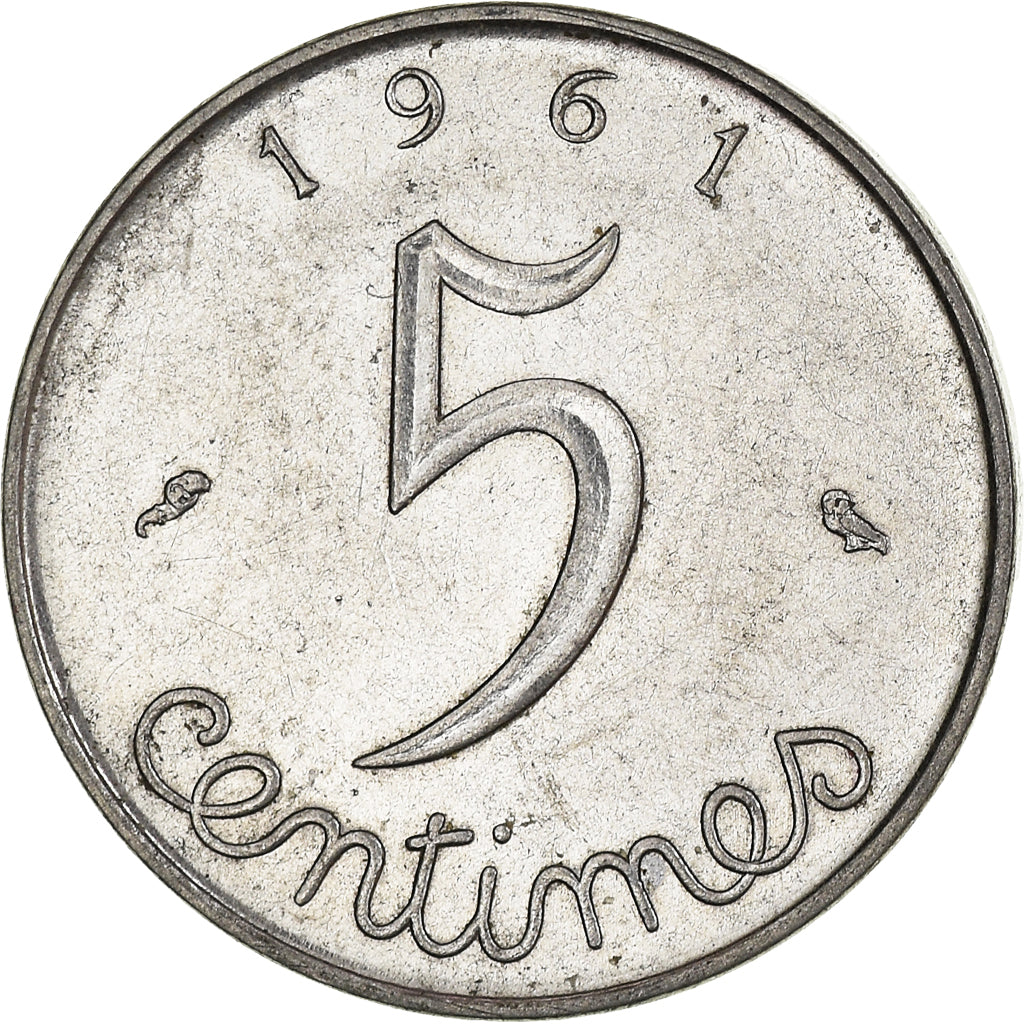 Coin, France, 5 Centimes, 1961