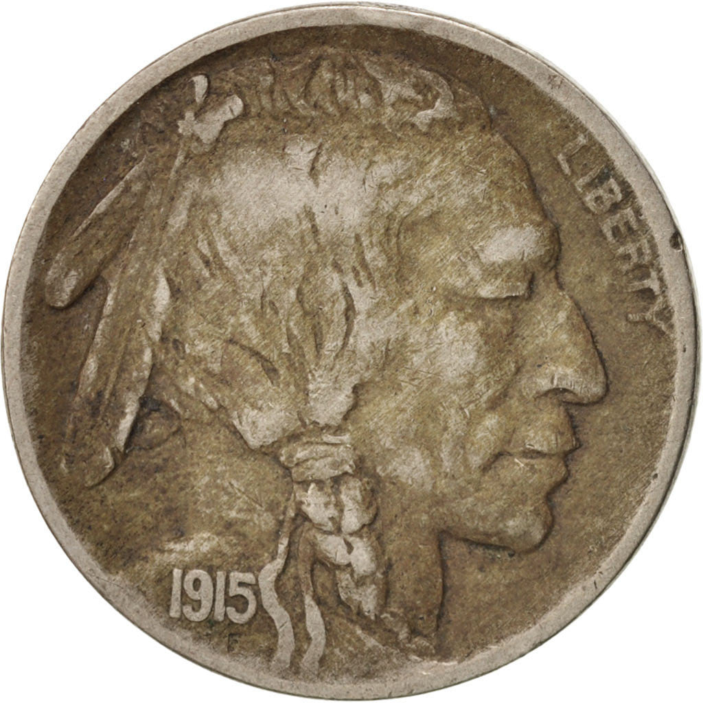 United States, Buffalo Nickel, 5 Cents, 1915, U.S. Mint, VF(30-35), Copper-ni...