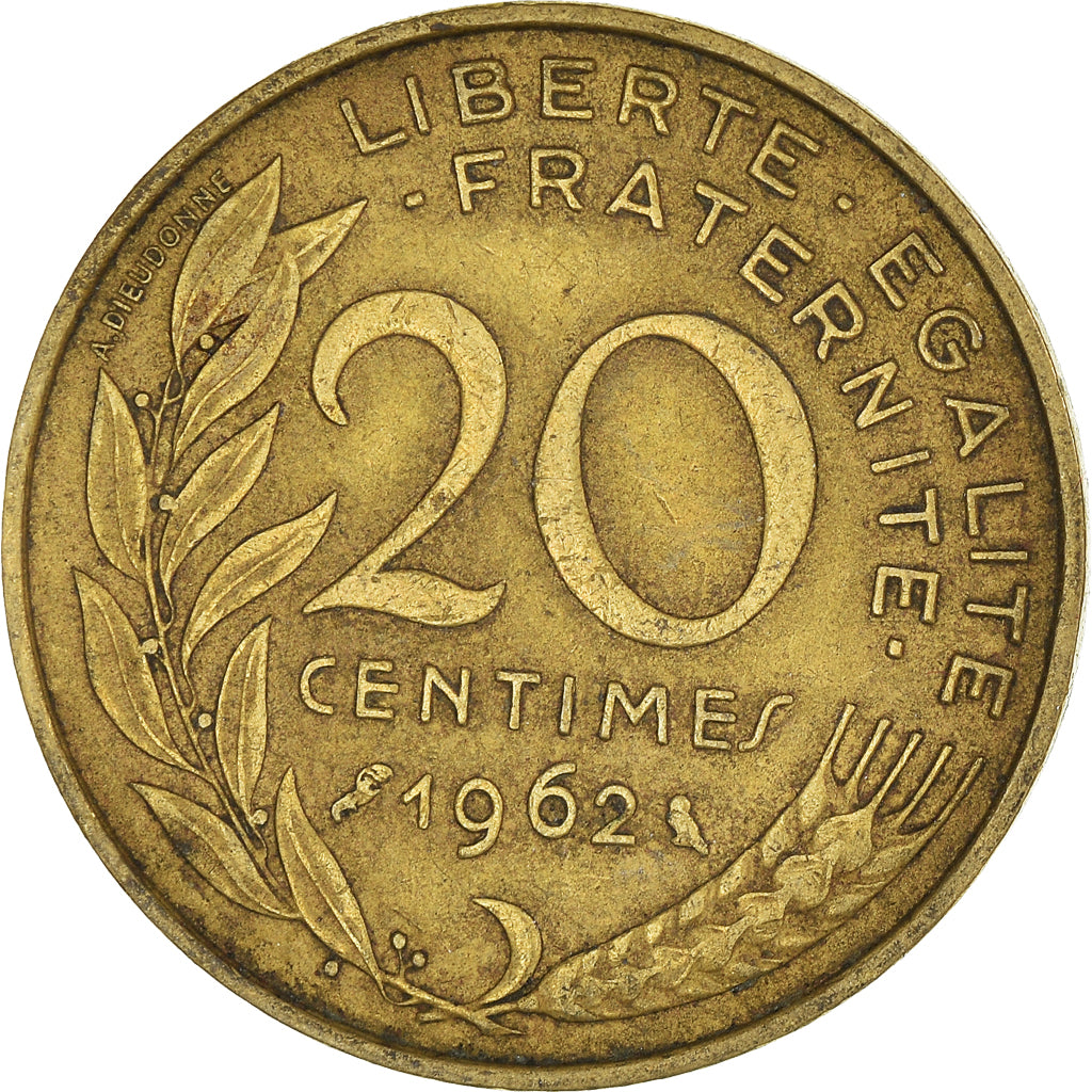 Monnaie, France, 20 Centimes, 1962