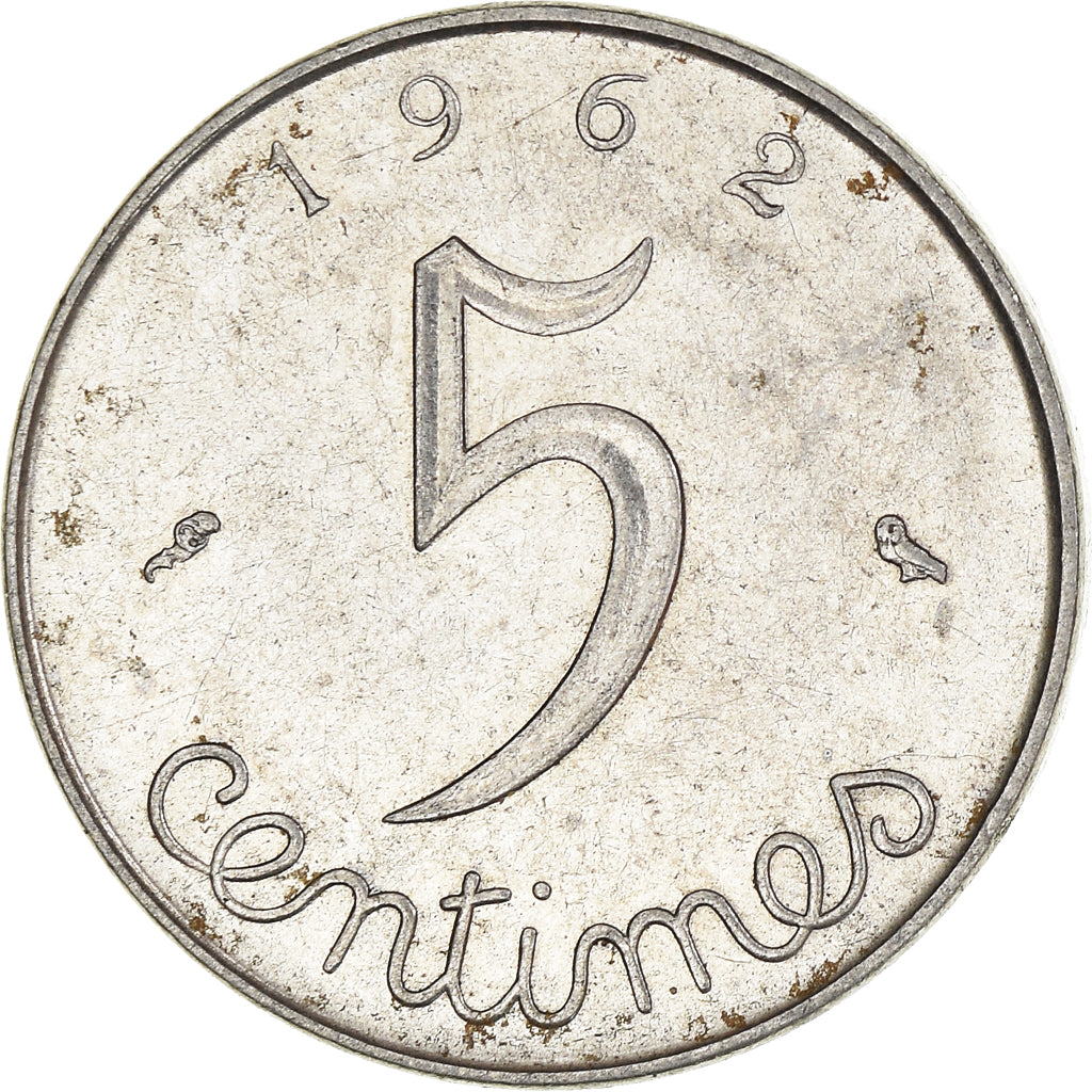 Moeda, França, 5 Centimes, 1962